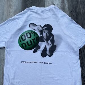 Vintage White TMC the Movie Channel 100% Pure Movies Fun Promo T-Shirt 90s Tee